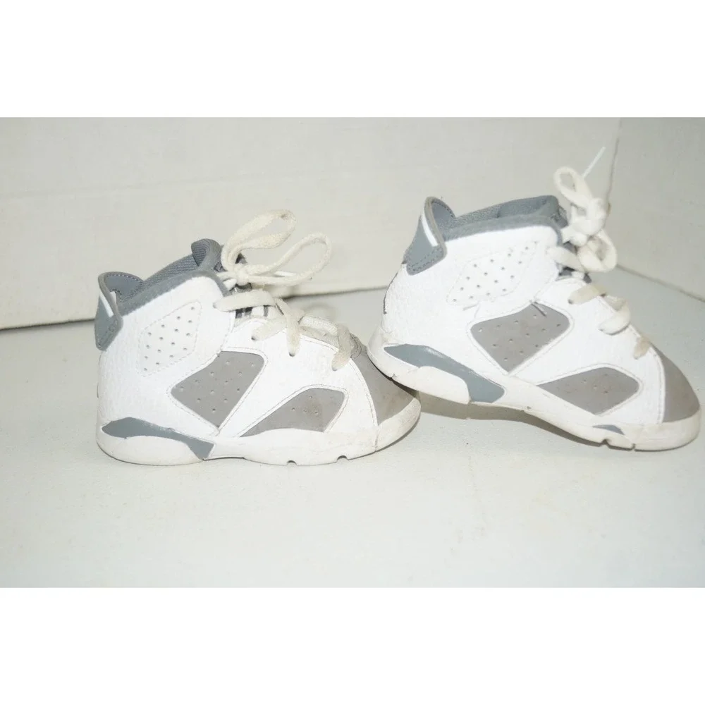 Nike Air Jordan Retro 6 Cool Grey Sneakers Baby DV3606-100 White/GREY Size 6C